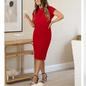 Express red midi dress